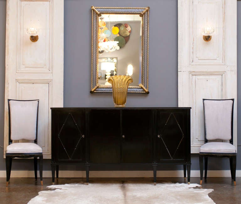 Vintage Murano Glass & Brass Mirror