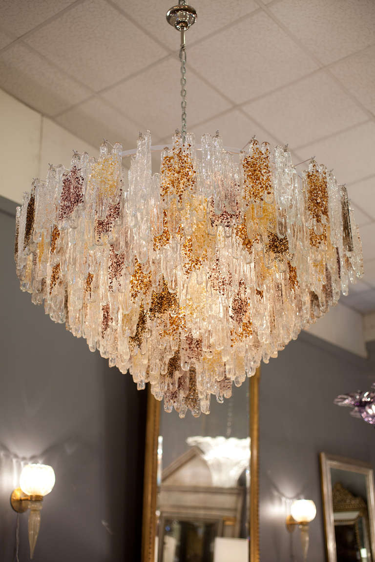 Mid-Century Modern Murano Glass Chandelier by Fratelli Toso