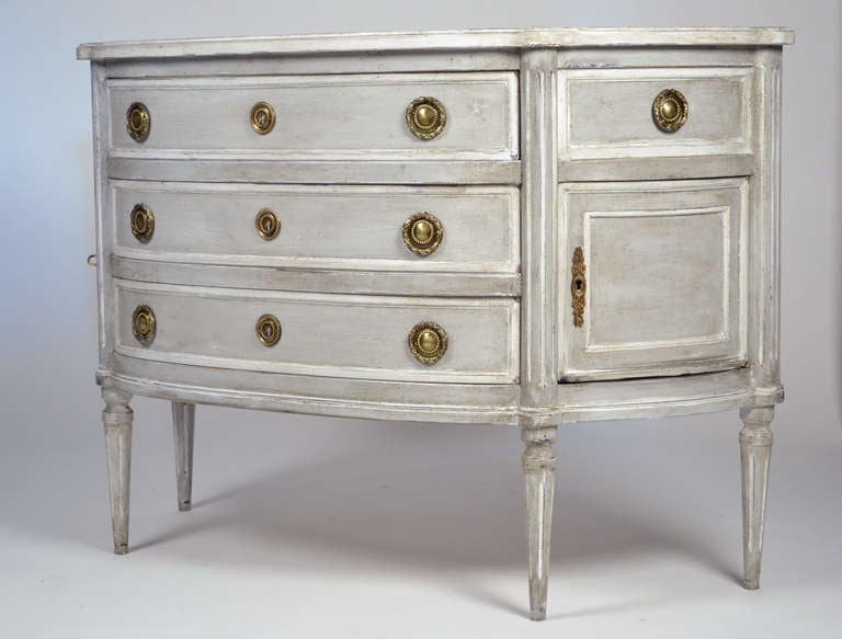 Mid-20th Century French Louis XVI Style Demilune Chest of Drawers