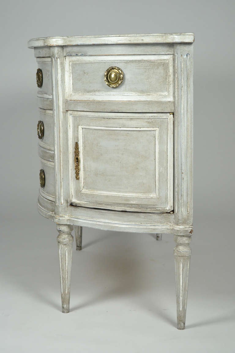 Cherry French Louis XVI Style Demilune Chest of Drawers