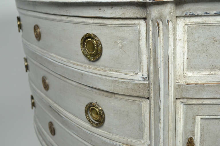 French Louis XVI Style Demilune Chest of Drawers 3