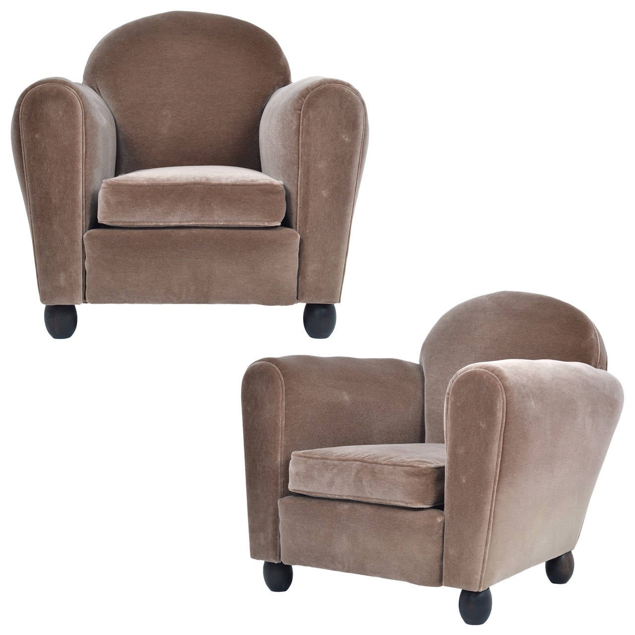 Vintage Pair of Mohair Velvet Club Chairs at 1stDibs vintage mohair chair, mohair club chair