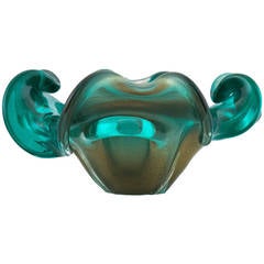 Emerald Murano "Avventurina" Glass Bowl