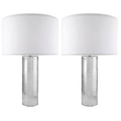 Pair of Murano Mercury Glass Lamps