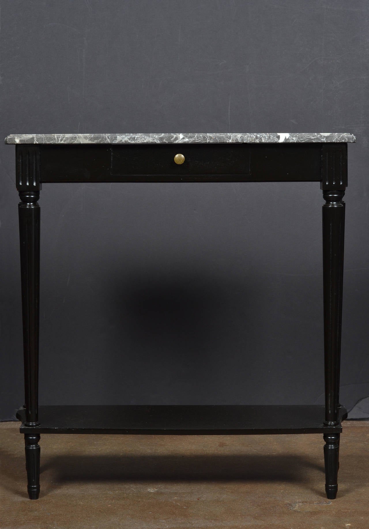 French Antique Louis XVI Console Table with Marble Top