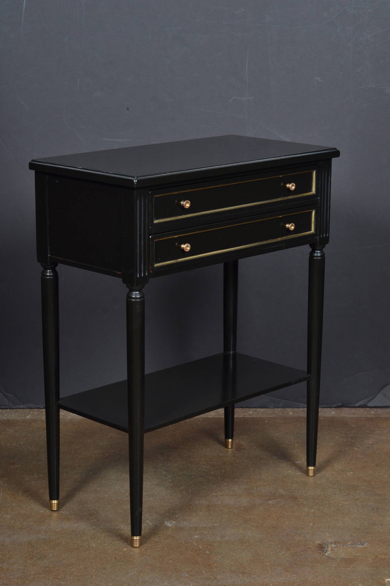 French Louis XVI Ebonized Side or Console Table