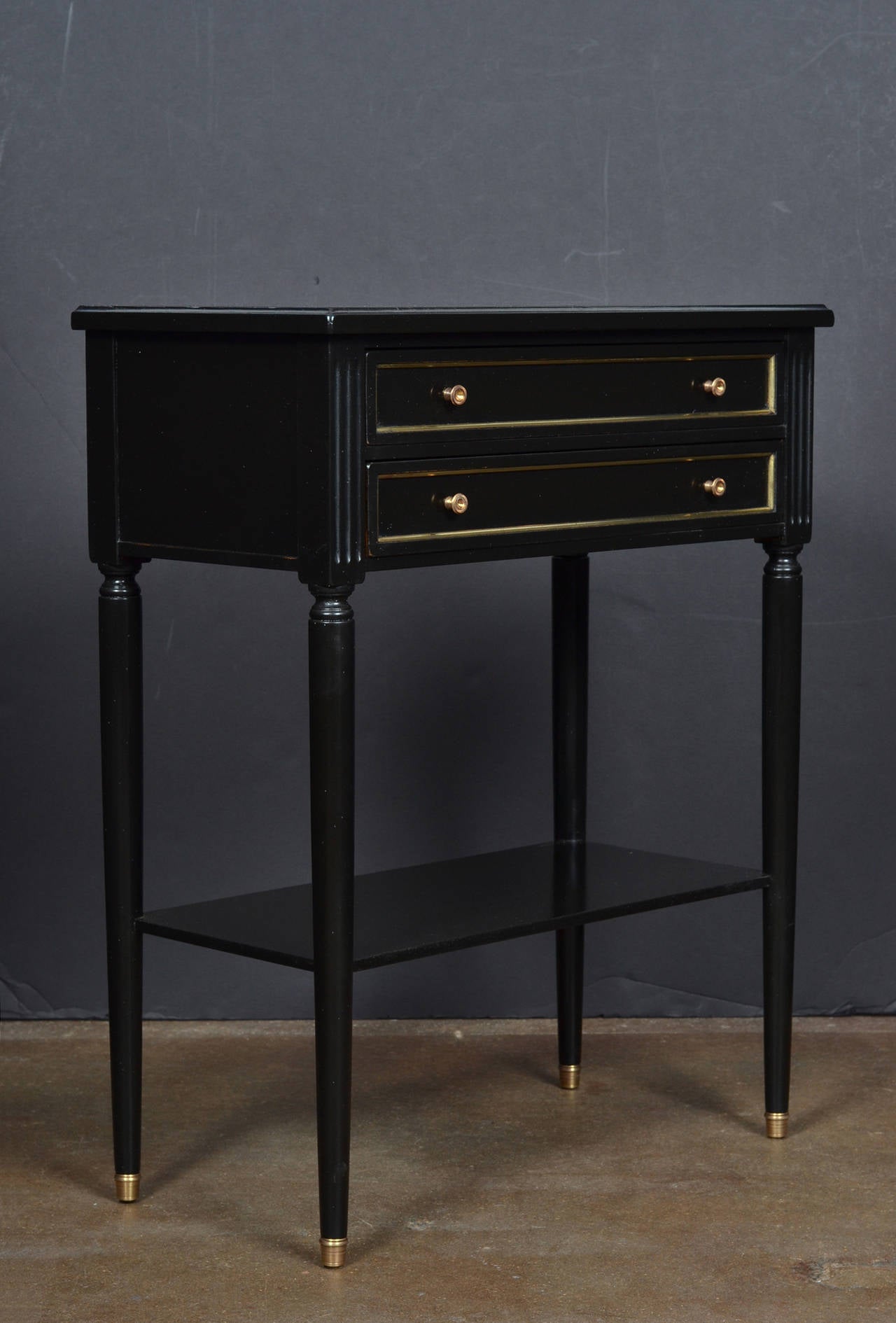 Louis XVI Ebonized Side or Console Table In Good Condition In Austin, TX
