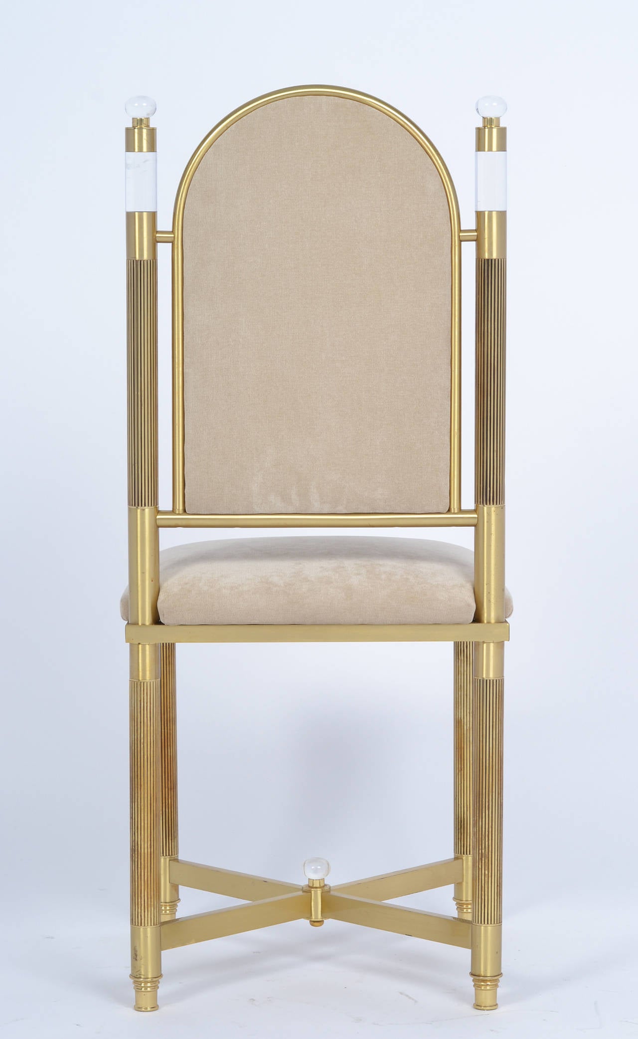 Mid-20th Century Maison Valenti Brass and Lucite Dining Chairs