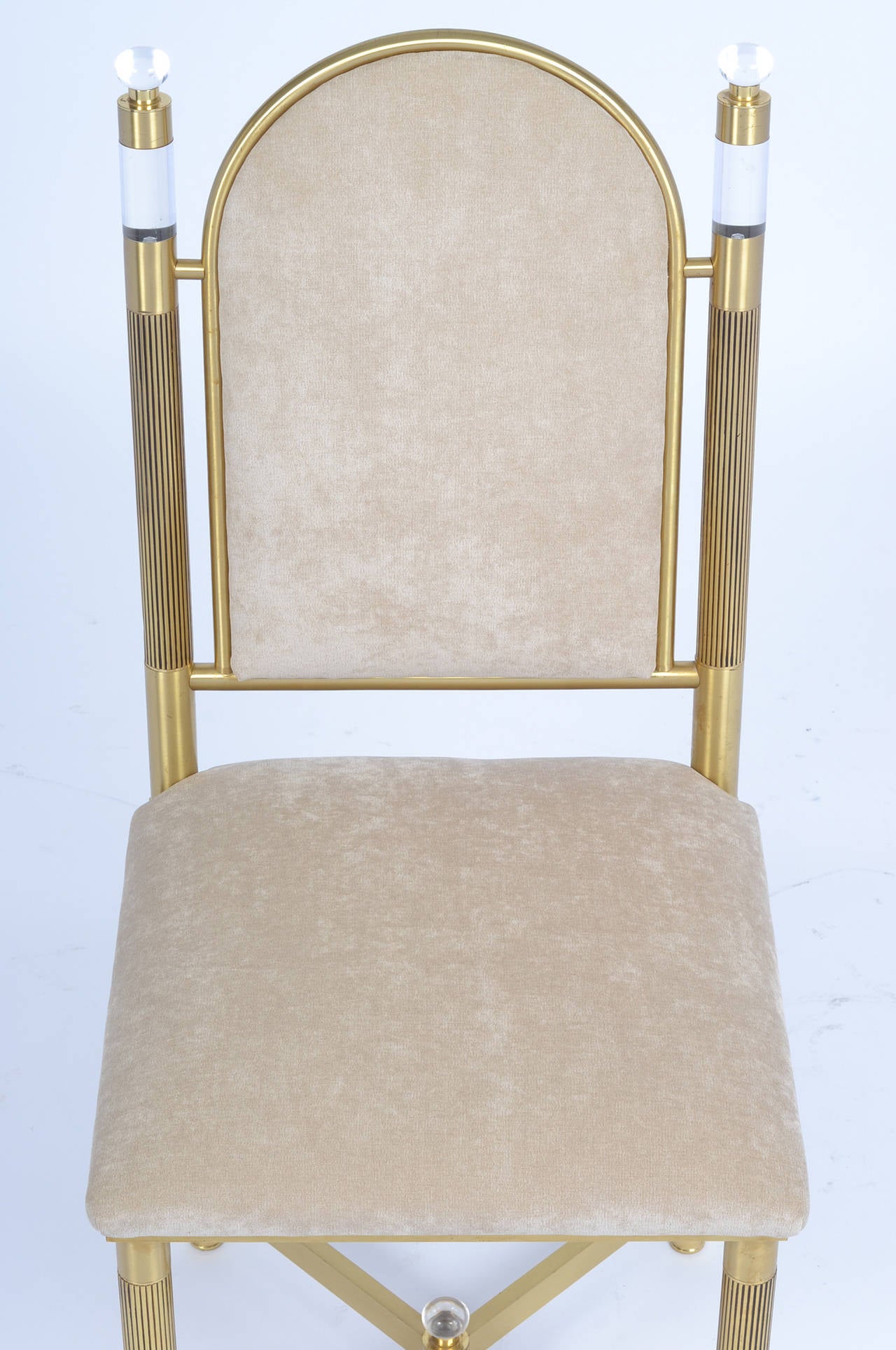 Maison Valenti Brass and Lucite Dining Chairs 1