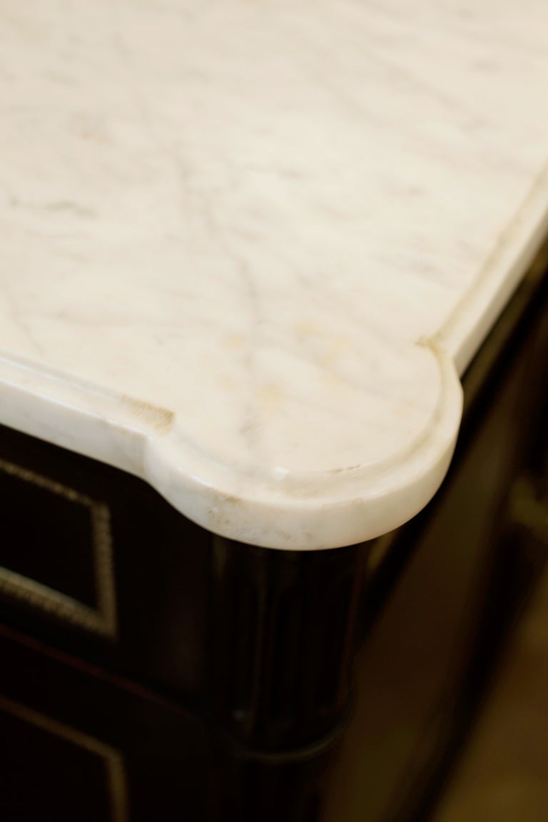 20th Century Louis XVI Carrara Marble Top Mahogany Buffet