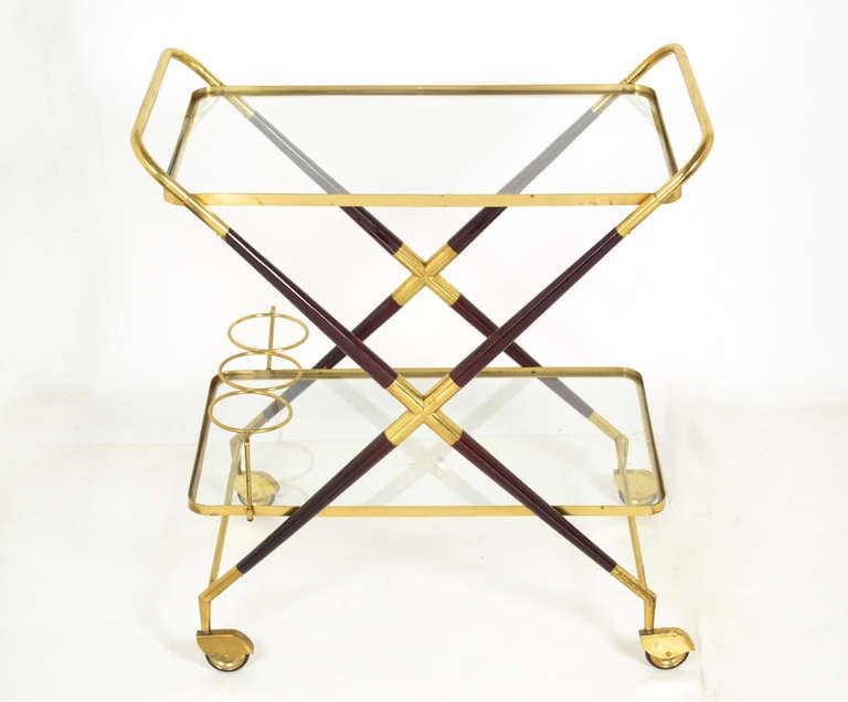 Mid-20th Century Italian Vintage Bar Cart by Cesare Lacca