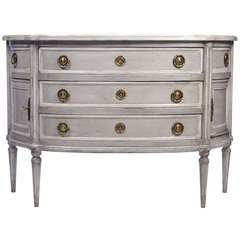 French Louis XVI Style Demilune Chest of Drawers