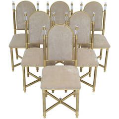 Maison Valenti Brass and Lucite Dining Chairs