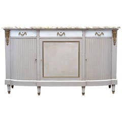 French Used Louis XVI Marble-Top Buffet
