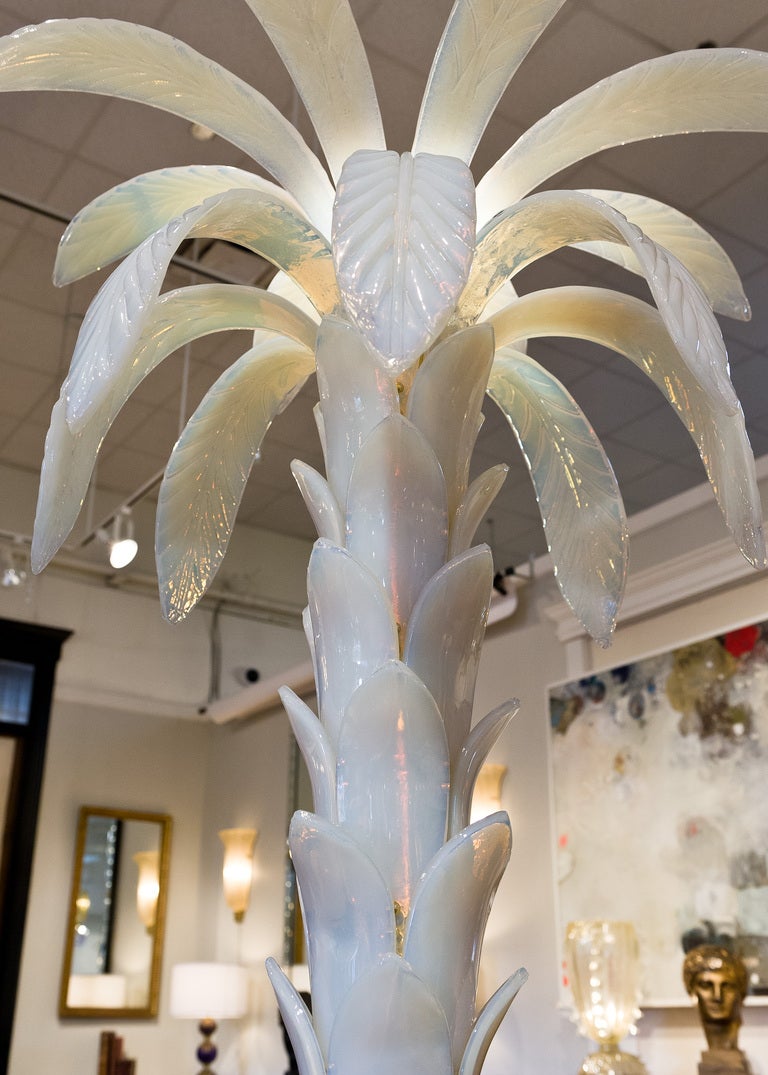 Murano Glass Palm Tree Floor Lamp by Mazzucato In Good Condition In Austin, TX