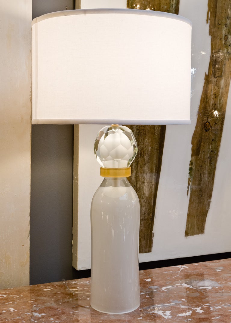 Modern Pair of Murano Glass Table Lamps For Sale