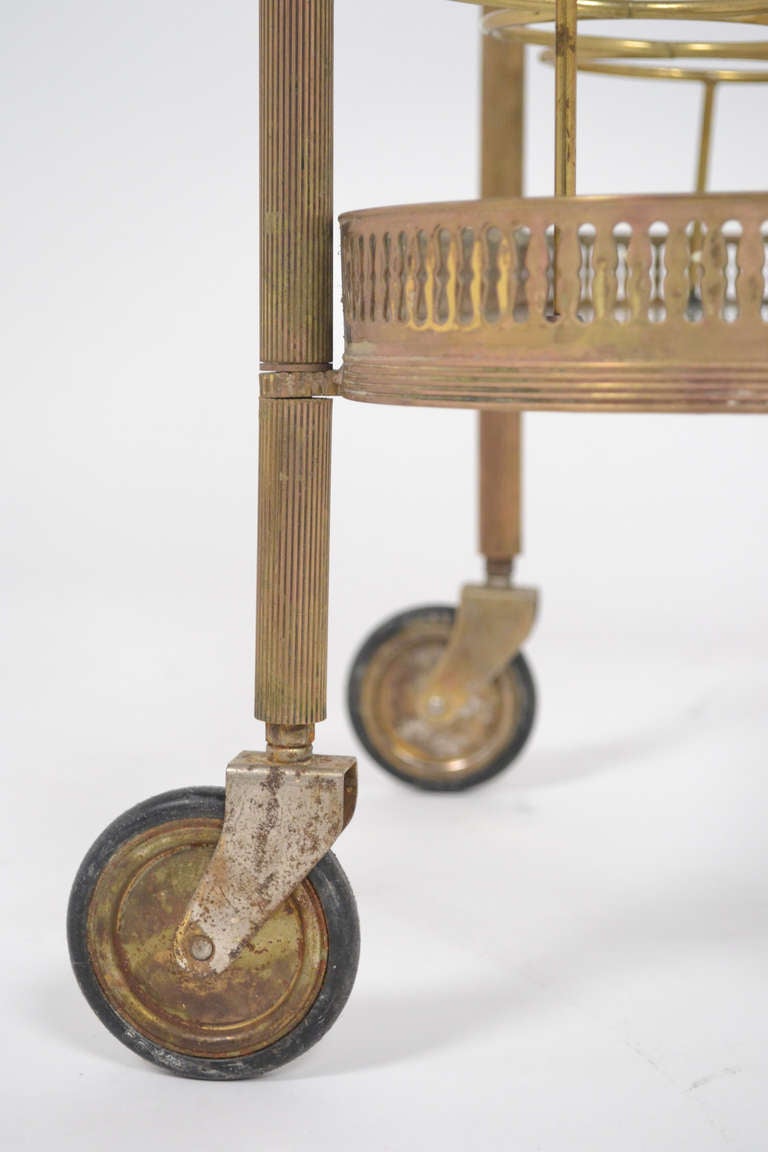 French Vintage Brass Bar Cart 5