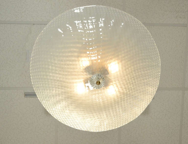 Murano Opaline Glass Ceiling Fixture In Excellent Condition For Sale In Austin, TX