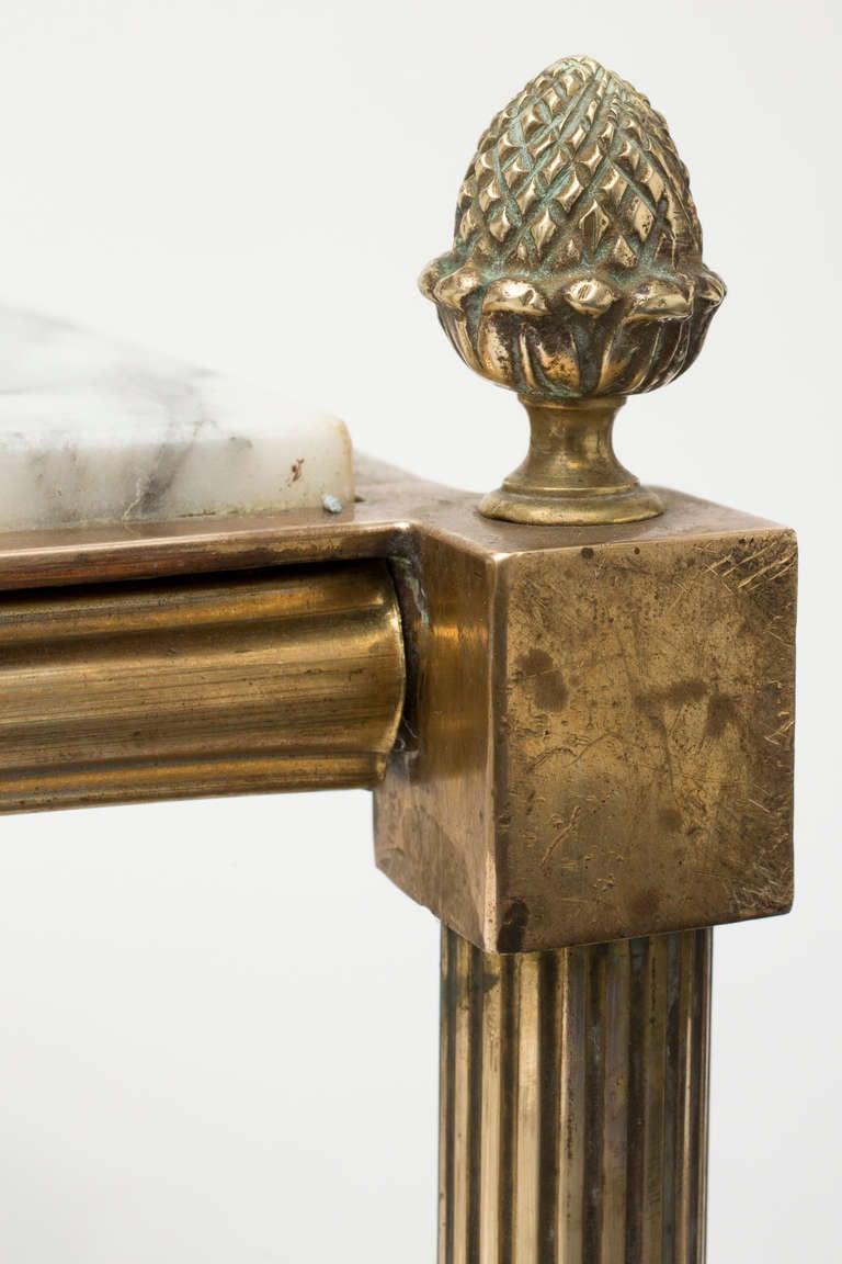 French Maison Bagues Carrara Marble Top Brass Coffee Table ...