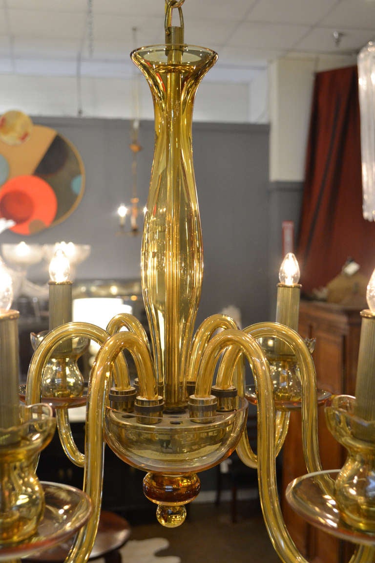 Murano Amber Glass Chandelier 1