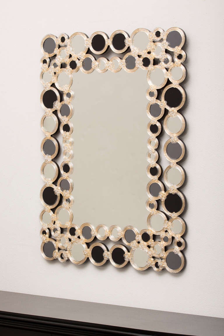 Mid-Century Modern Venetian Glass Wall Mirror
