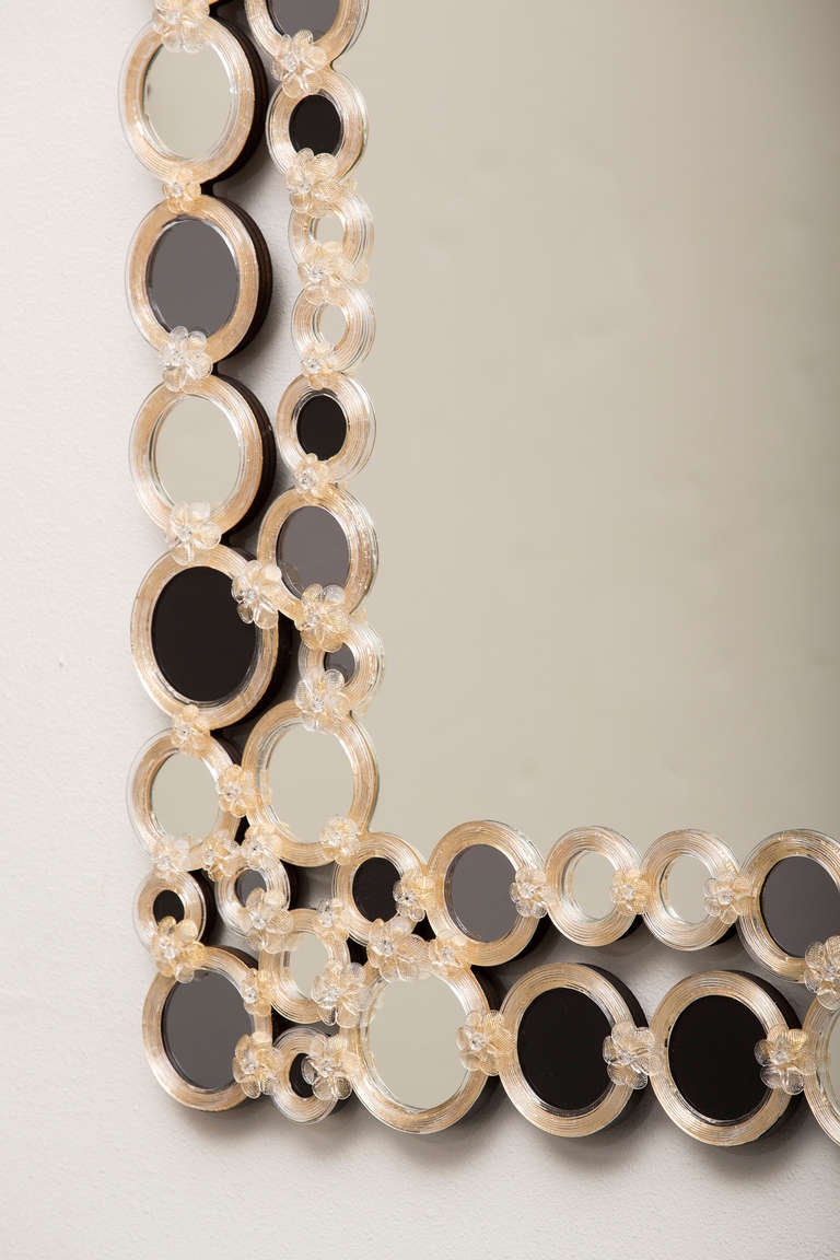 Venetian Glass Wall Mirror In Good Condition In Austin, TX