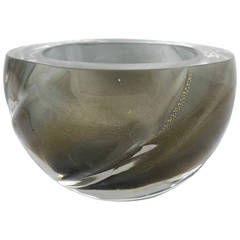 Murano Smoked "Avventurina" Glass Bowl