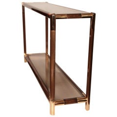 French Vintage Brass Console Table