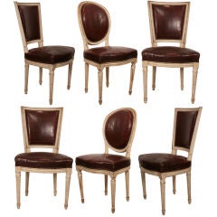 Set of Six French Antique Louis XVI Dining Chairs