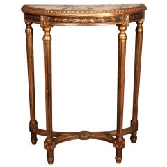 French Louis XVI Gold Leafed Console Table