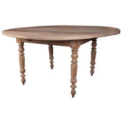 Antique French Hand Painted Solid Oak Table