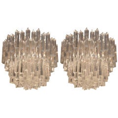 Pair of Italian Vintage Murano Glass Chandeliers