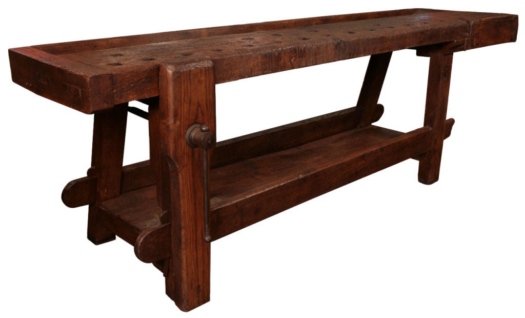 French Antique Chestnut  Work Bench