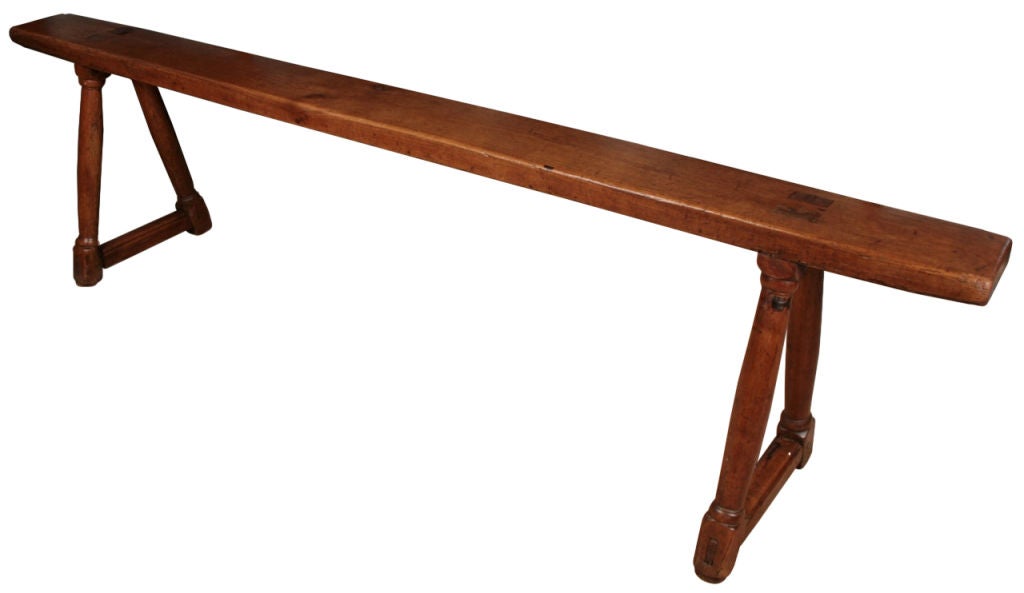 Pair of French Antique Louis XIII Walnut Benches