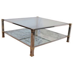 French Vintage Chrome Coffee Table