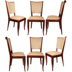 Set of Six French Art Deco Period Dining Chairs Set of Six French Art Deco Period Dining Chairs