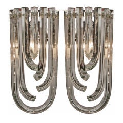 Pair of Italian Vintage Murano Glass Sconces by Andrea Donna