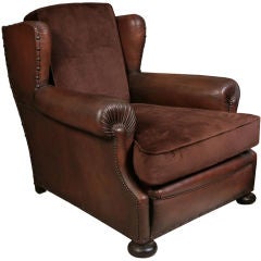 French Art Deco Period Leather Club Chair