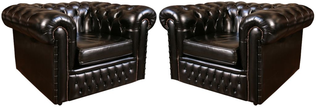 Pair of English Vintage Chesterfield Club Chairs