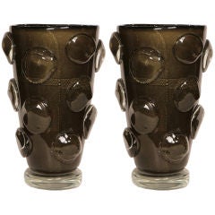 Pair of vintage Italian Murano Glass Vases