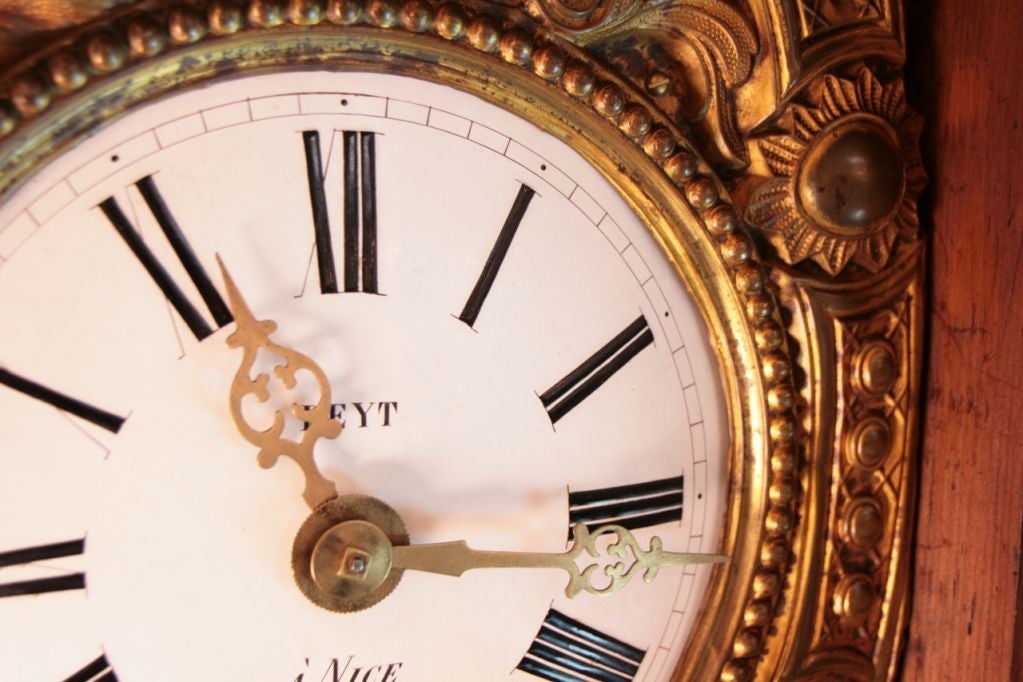 French Antique Morbiers Grandfather Clock 7