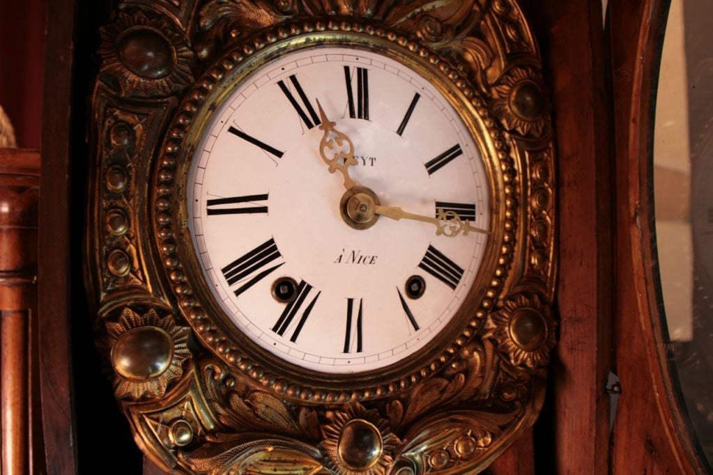 French Antique Morbiers Grandfather Clock 5