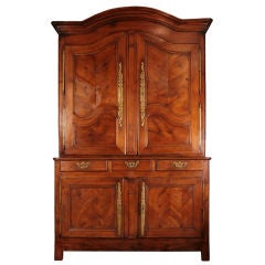Antique French Louis XV Period Solid Cherry Wood Double Corps Buffet