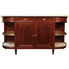 French Antique Louis XVI Solid Mahogany Buffet