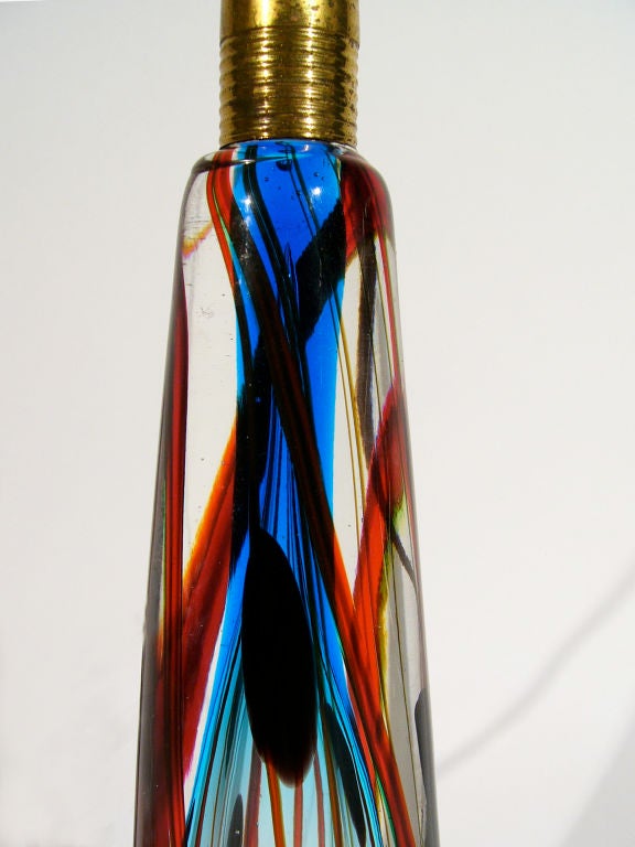 EXCEPTIONAL 1960'S MURANO GLASS LAMP by Mazzega IVR