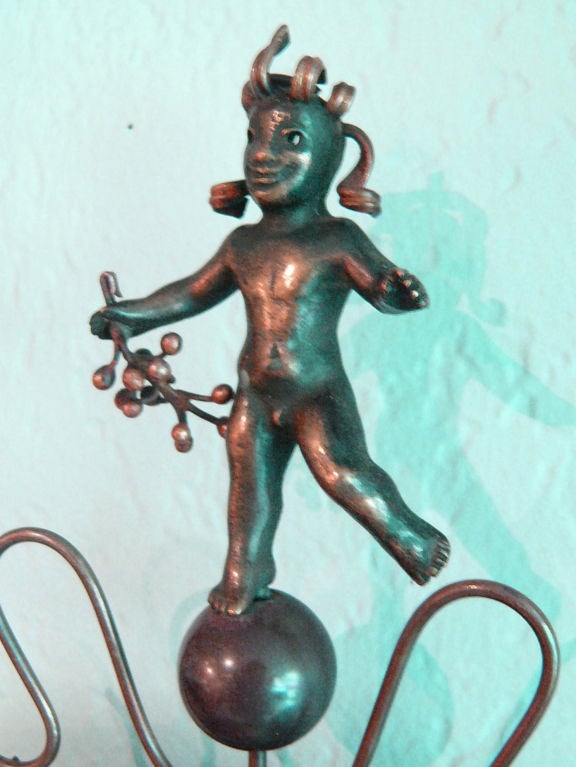 GERMAN 1940'S BRASS & BRONZE CLOCK by Kienzle & Fritz Nuss