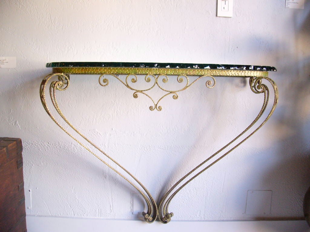 ITALIAN 40'S GILT-IRON CONSOLE in the style of PierLuigi Colli