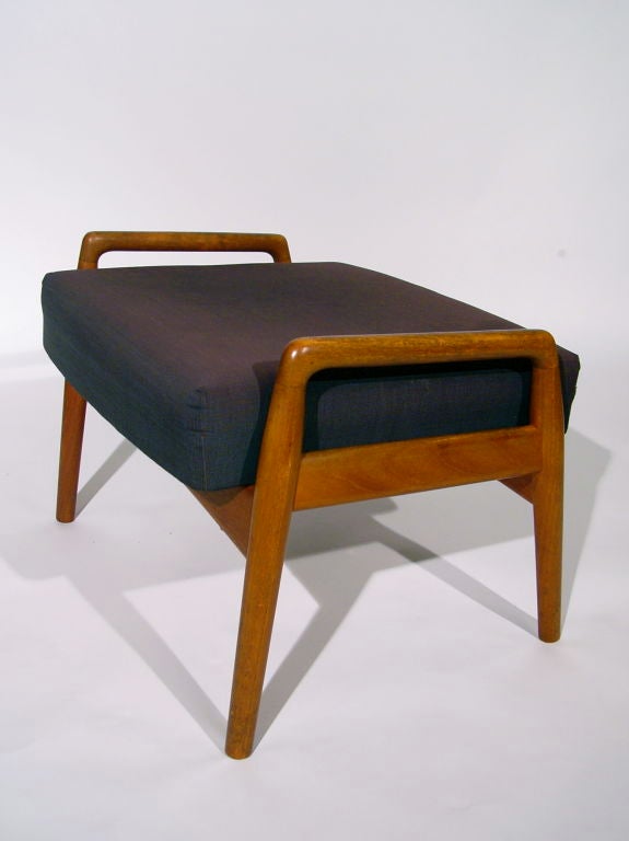 1950's FLARED TALL BACK RECLINING ARMCHAIR WITH OTTOMAN by Dux 6