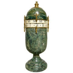 Unusual Vintage Italian Green Marble Desk Clock