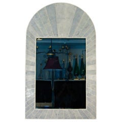 ART DECO STYLE SHAGREEN & CORAL MIRROR by Maitland Smith